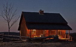 Buffalo River vacation cabin rental offers 360 degree views of hills and mountains.
